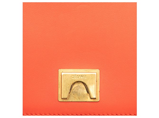 Céline Borsa a spalla in pelle arancione Celine - vista 7