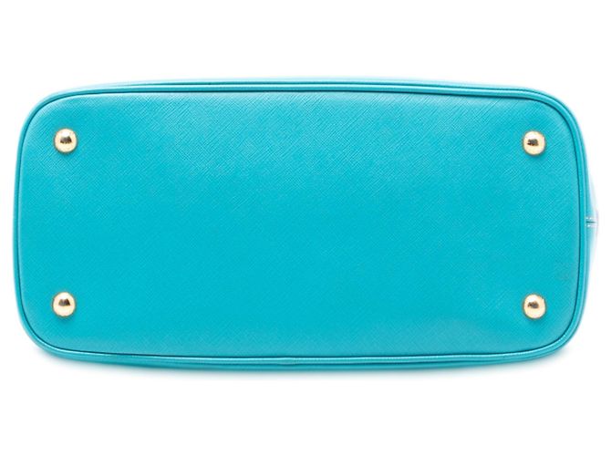 Prada Blue Bicolor Saffiano Lux Promenade Dome Handtasche Blau Dunkelblau - Ansicht 3