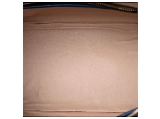 Prada Blue Bicolor Saffiano Lux Promenade Dome Handtasche Blau Dunkelblau - Ansicht 4