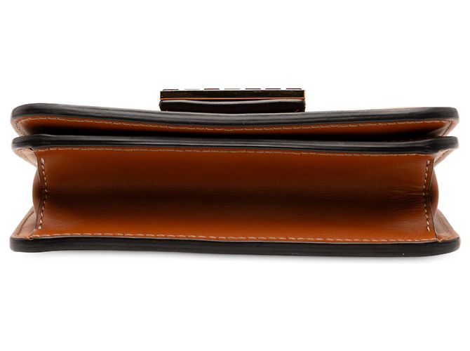 Borsa a tracolla in pelle marrone con cristalli Fab di Fendi - vista 3