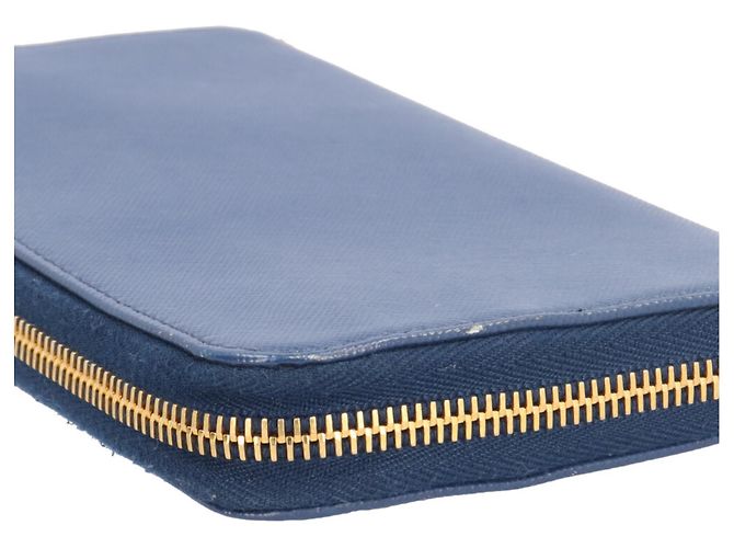 Prada Saffiano Leder Langbörse Blau - Ansicht 10