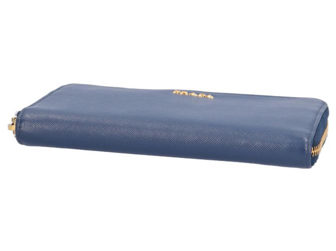 Prada Saffiano Leder Langbörse Blau - Ansicht 4