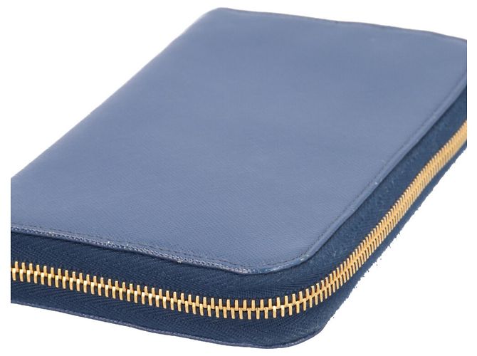 Prada Saffiano Leder Langbörse Blau - Ansicht 8