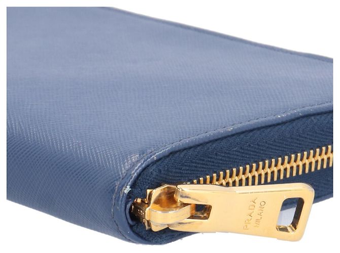 Prada Saffiano Leder Langbörse Blau - Ansicht 9