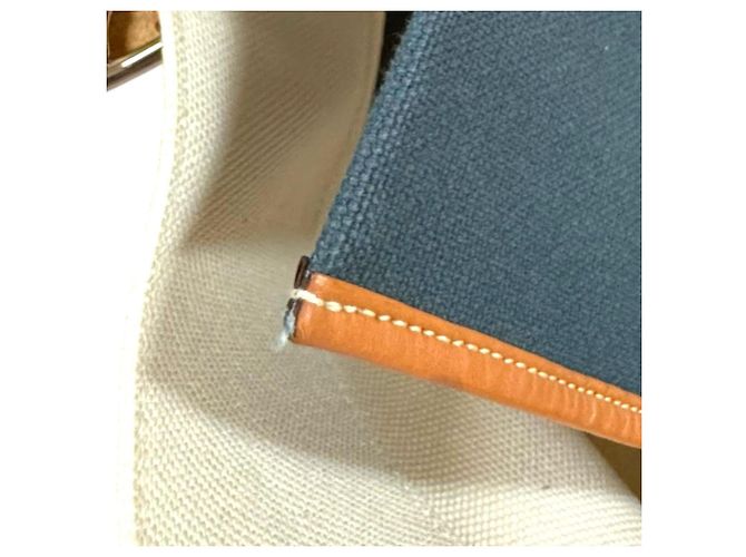 Borsa a Spalla Etrivière di Hermès Bianco Blu navy - vista 10