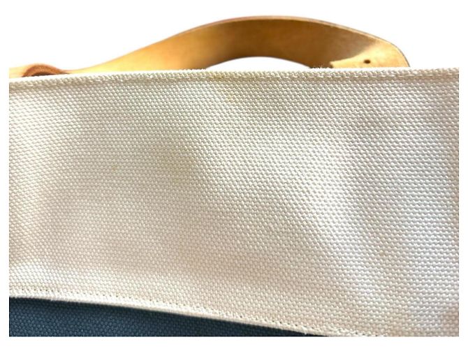 Borsa a Spalla Etrivière di Hermès Bianco Blu navy - vista 11