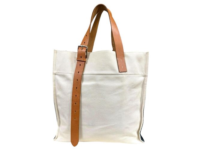 Borsa a Spalla Etrivière di Hermès Bianco Blu navy - vista 3