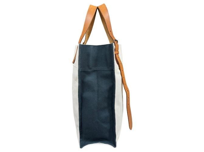 Borsa a Spalla Etrivière di Hermès Bianco Blu navy - vista 4