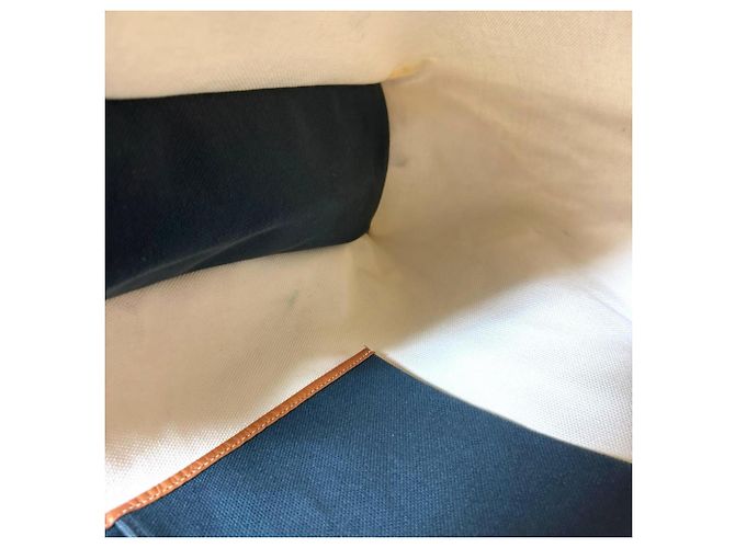 Borsa a Spalla Etrivière di Hermès Bianco Blu navy - vista 8