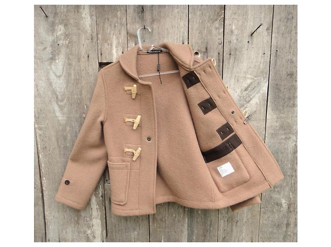 Cappotto duffle Gloverall beige in lana - vista 3