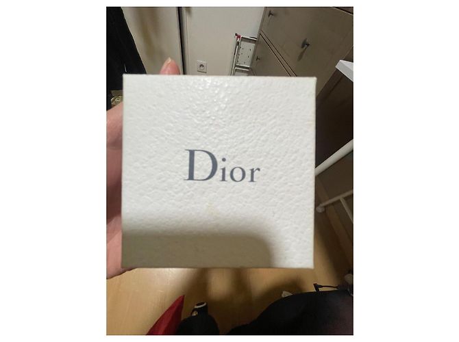 Set Dior Collana e Orecchini Logo Monogramma Rosa Argentato Argento - vista 9