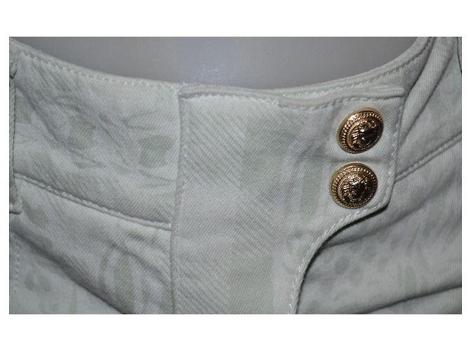 Jeans Slim Balmain Verde Pastel de Algodão Multicor - vista 2