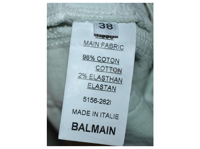 Jeans Slim Balmain Verde Pastel de Algodão Multicor - vista 5