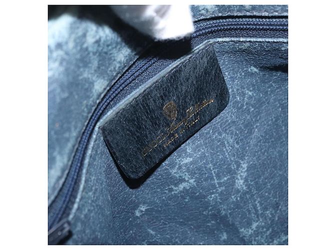 GUCCI GG Supreme Sherry Line Shoulder Bag PVC Navy Gold 010 378 Auth ka1129 Golden Navy blue - view 19