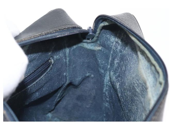 GUCCI GG Supreme Sherry Line Shoulder Bag PVC Navy Gold 010 378 Auth ka1129 Golden Navy blue - view 20