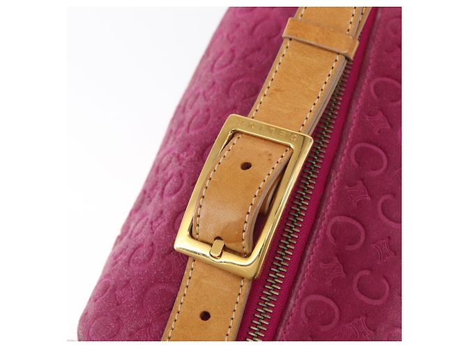 Céline Borsa a spalla in tela Macadam C di CELINE in suede rosa e oro Auth BA9043 D'oro - vista 10