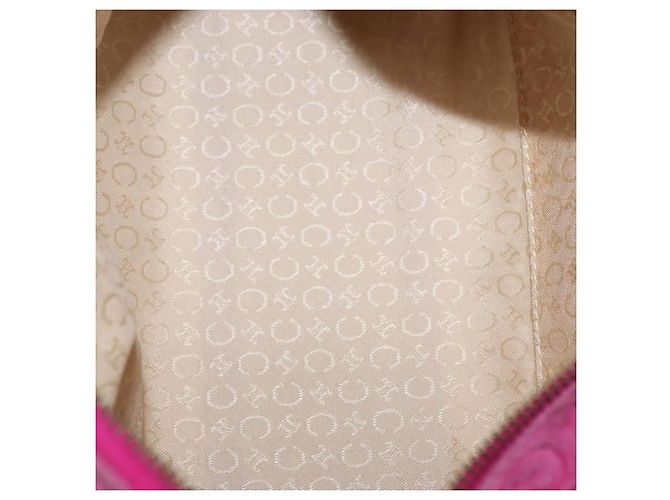Céline Borsa a spalla in tela Macadam C di CELINE in suede rosa e oro Auth BA9043 D'oro - vista 11