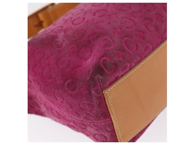 Céline Borsa a spalla in tela Macadam C di CELINE in suede rosa e oro Auth BA9043 D'oro - vista 15