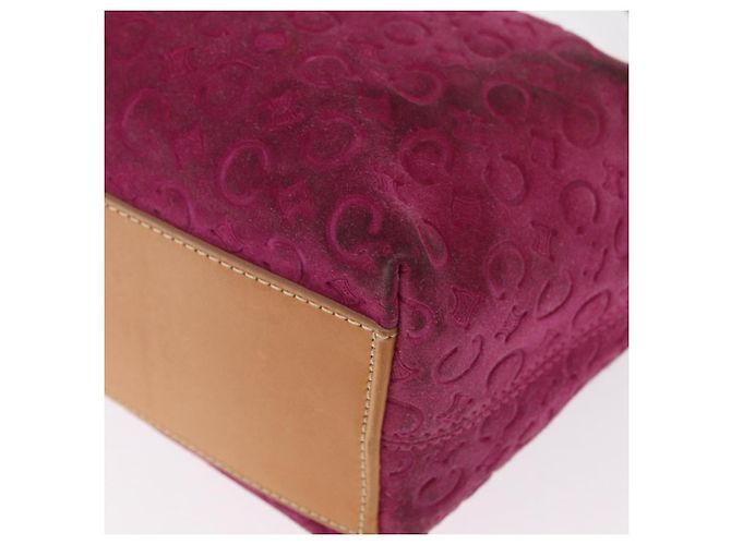 Céline Borsa a spalla in tela Macadam C di CELINE in suede rosa e oro Auth BA9043 D'oro - vista 16