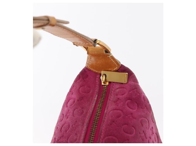 Céline Borsa a spalla in tela Macadam C di CELINE in suede rosa e oro Auth BA9043 D'oro - vista 17