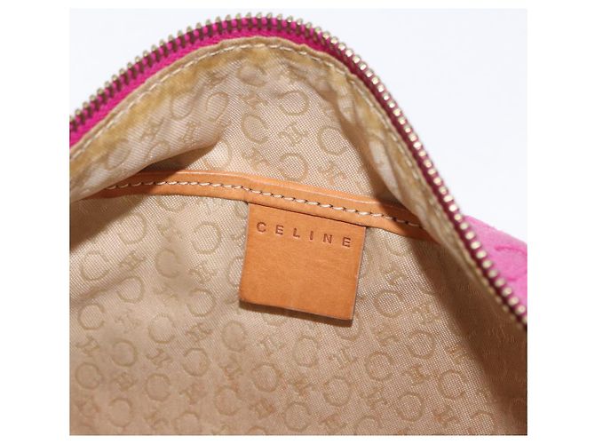 Céline Borsa a spalla in tela Macadam C di CELINE in suede rosa e oro Auth BA9043 D'oro - vista 18
