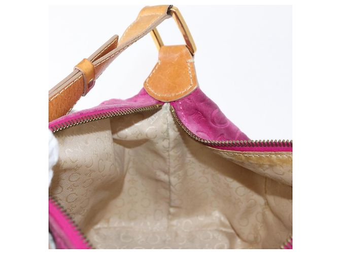 Céline Borsa a spalla in tela Macadam C di CELINE in suede rosa e oro Auth BA9043 D'oro - vista 19
