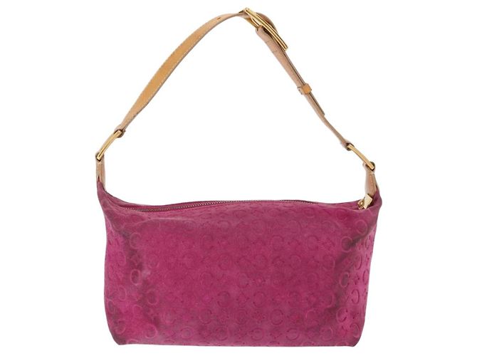Céline Borsa a spalla in tela Macadam C di CELINE in suede rosa e oro Auth BA9043 D'oro - vista 2