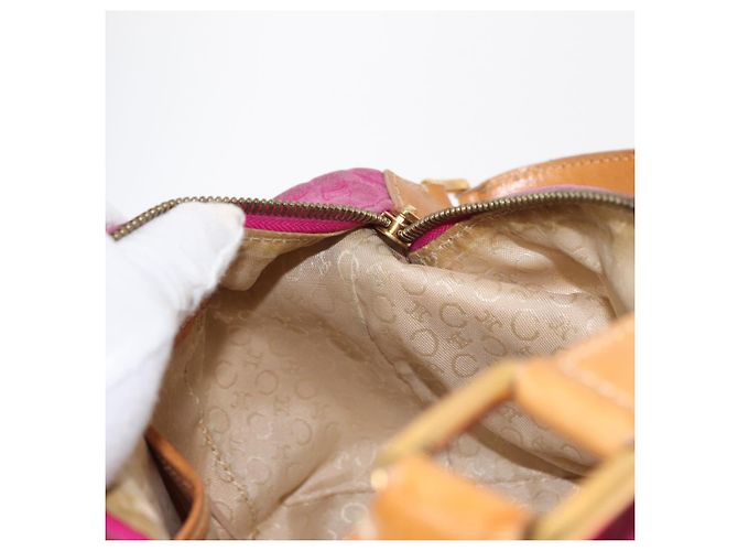 Céline Borsa a spalla in tela Macadam C di CELINE in suede rosa e oro Auth BA9043 D'oro - vista 20
