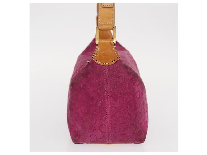 Céline Borsa a spalla in tela Macadam C di CELINE in suede rosa e oro Auth BA9043 D'oro - vista 4