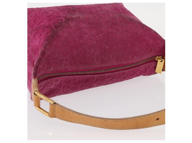 Céline Borsa a spalla in tela Macadam C di CELINE in suede rosa e oro Auth BA9043 D'oro - vista 6