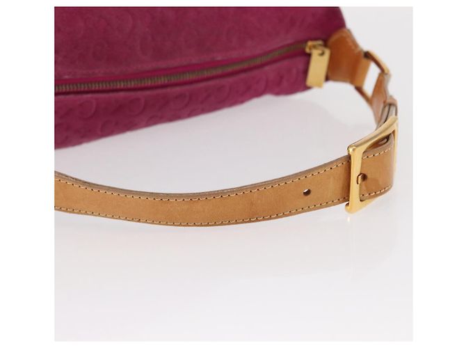 Céline Borsa a spalla in tela Macadam C di CELINE in suede rosa e oro Auth BA9043 D'oro - vista 7