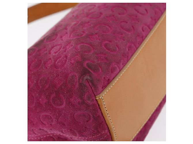 Céline Borsa a spalla in tela Macadam C di CELINE in suede rosa e oro Auth BA9043 D'oro - vista 9