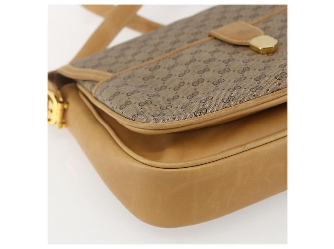 Gucci Borsa a Spalla Micro GG Supreme PVC Beige Oro Auth ep12497 D'oro - vista 14