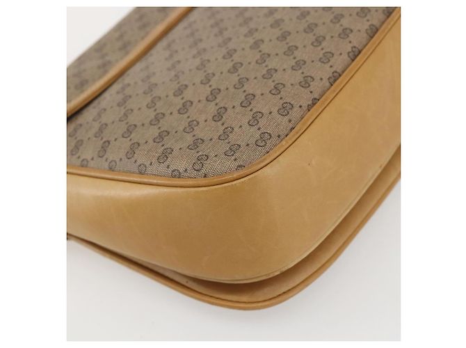 Gucci Borsa a Spalla Micro GG Supreme PVC Beige Oro Auth ep12497 D'oro - vista 16