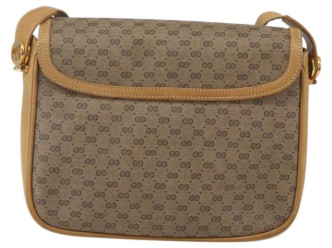 Gucci Borsa a Spalla Micro GG Supreme PVC Beige Oro Auth ep12497 D'oro - vista 2