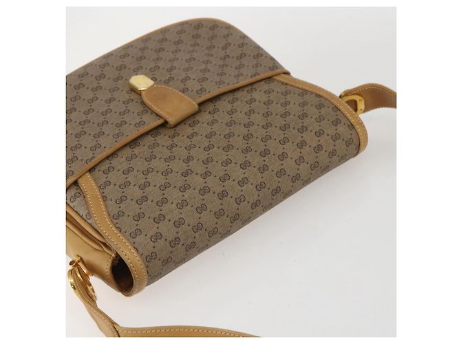 Gucci Borsa a Spalla Micro GG Supreme PVC Beige Oro Auth ep12497 D'oro - vista 6