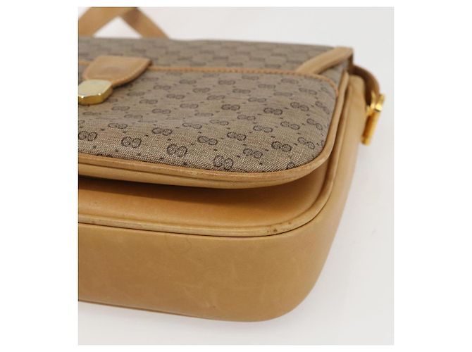 Gucci Borsa a Spalla Micro GG Supreme PVC Beige Oro Auth ep12497 D'oro - vista 9