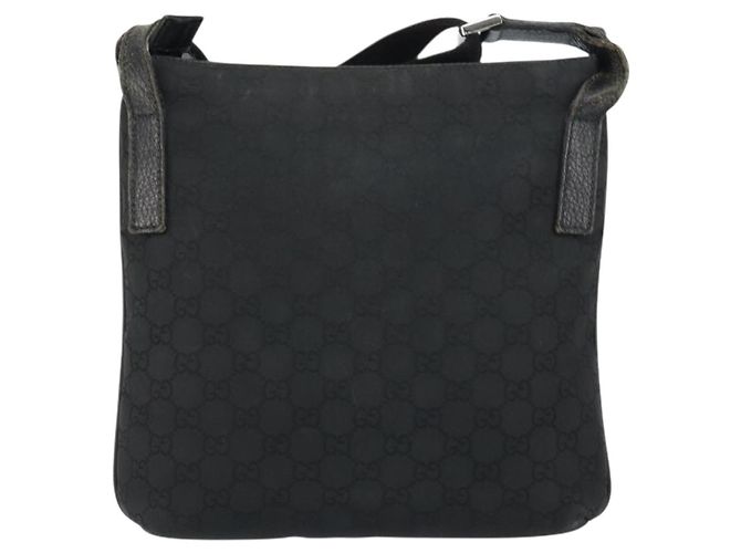 Borsa a Spalla GG Canvas Gucci Nera Argento 293572 Auth gh1400 Nero - vista 2