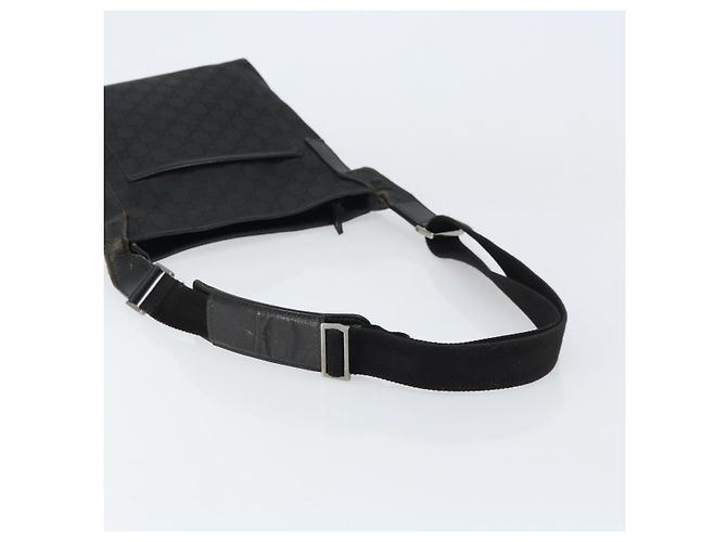 Borsa a Spalla GG Canvas Gucci Nera Argento 293572 Auth gh1400 Nero - vista 7