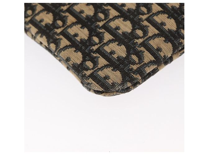 Borsa a mano in tela Trotter Christian Dior blu navy oro Auth 160843 D'oro - vista 15