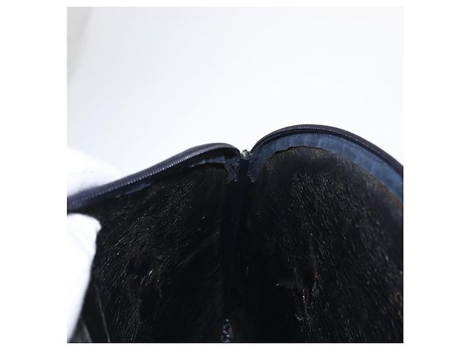 Borsa a mano in tela Trotter Christian Dior blu navy oro Auth 160843 D'oro - vista 19