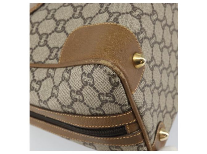 Borsa Boston GUCCI GG Plus Supreme PVC Beige Oro Auth 160615 D'oro - vista 16