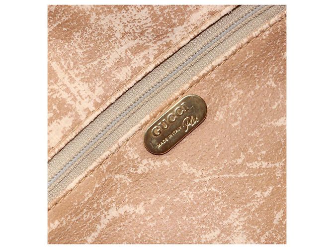 Borsa Boston GUCCI GG Plus Supreme PVC Beige Oro Auth 160615 D'oro - vista 18