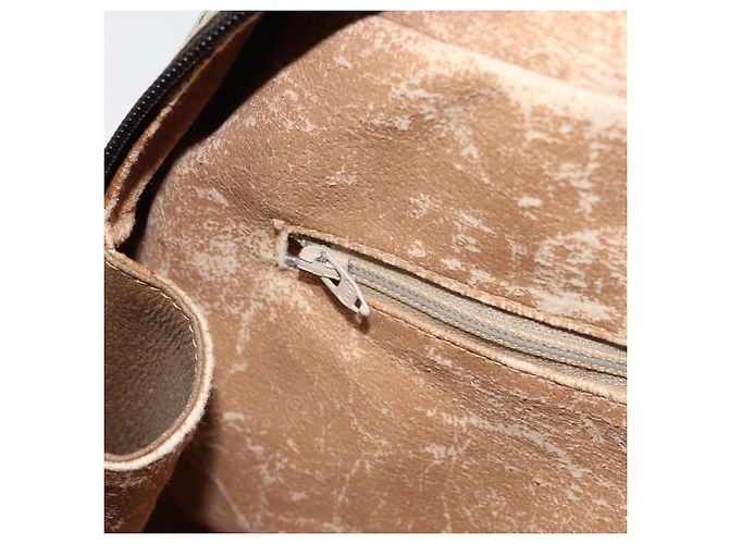 Borsa Boston GUCCI GG Plus Supreme PVC Beige Oro Auth 160615 D'oro - vista 21