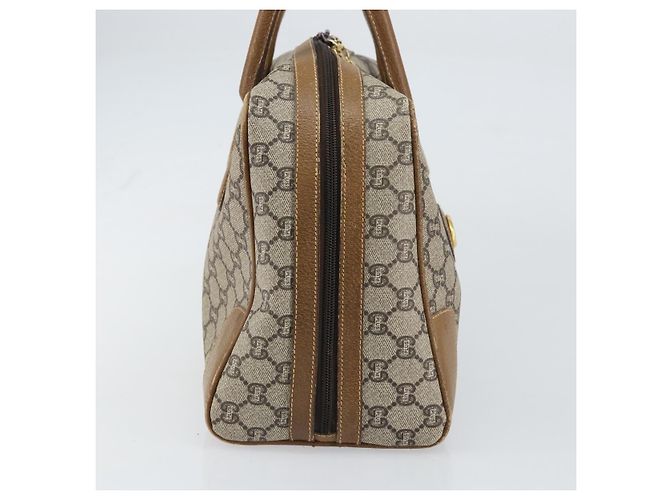 Borsa Boston GUCCI GG Plus Supreme PVC Beige Oro Auth 160615 D'oro - vista 3