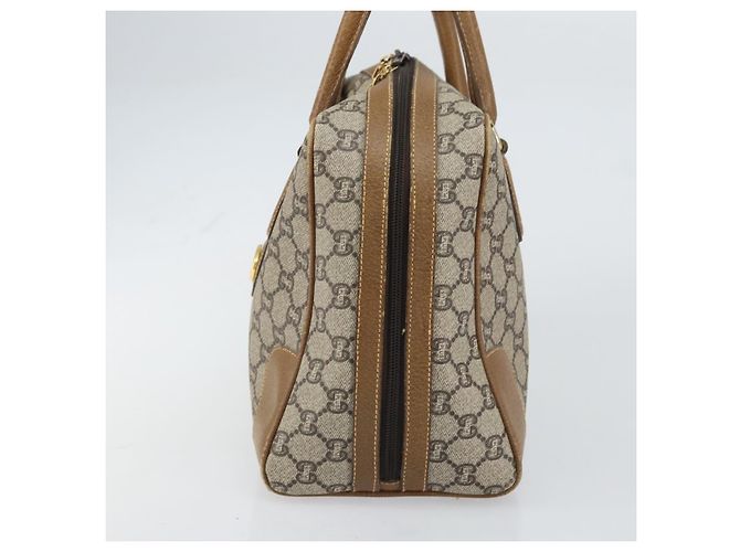Borsa Boston GUCCI GG Plus Supreme PVC Beige Oro Auth 160615 D'oro - vista 4