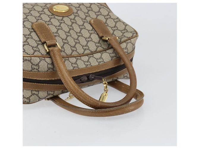 Borsa Boston GUCCI GG Plus Supreme PVC Beige Oro Auth 160615 D'oro - vista 7