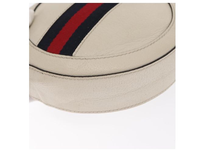 Borsa in pelle bianca e oro della linea Sherry GG Marmont di GUCCI 550618 Auth ka1140 Bianco D'oro - vista 14