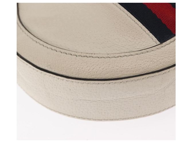 Borsa in pelle bianca e oro della linea Sherry GG Marmont di GUCCI 550618 Auth ka1140 Bianco D'oro - vista 15