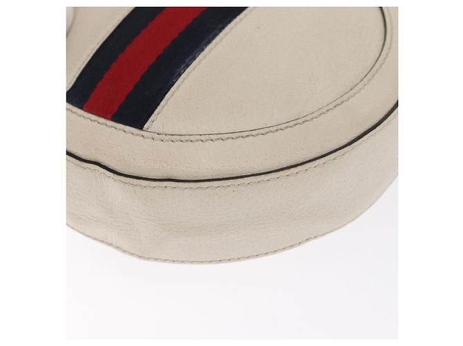 Borsa in pelle bianca e oro della linea Sherry GG Marmont di GUCCI 550618 Auth ka1140 Bianco D'oro - vista 16